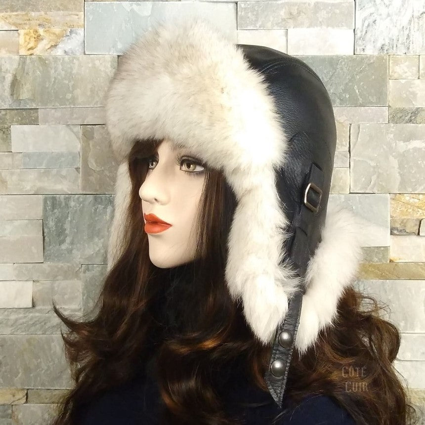 fox fur aviator hat