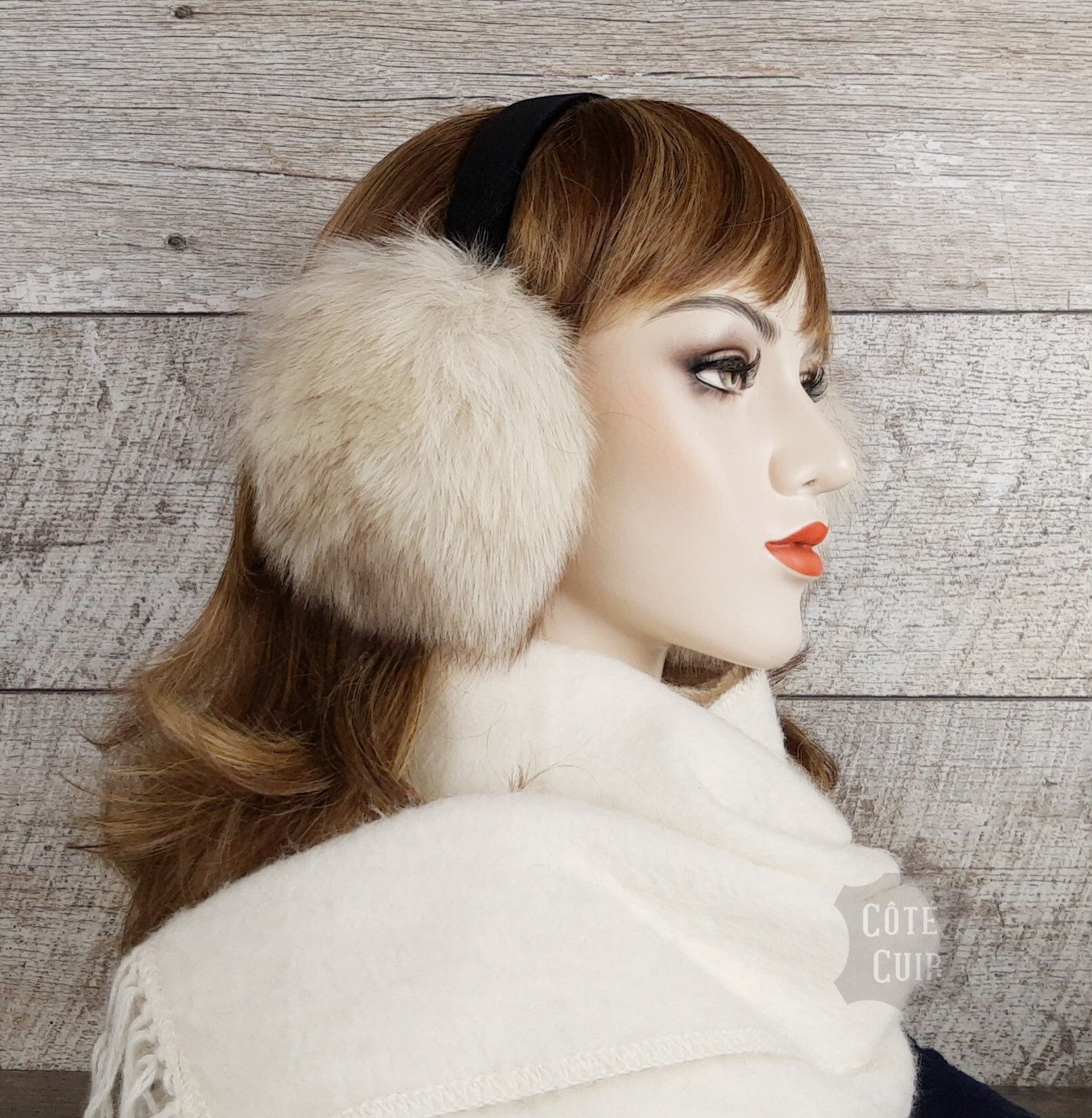 Fox fur earmuffs