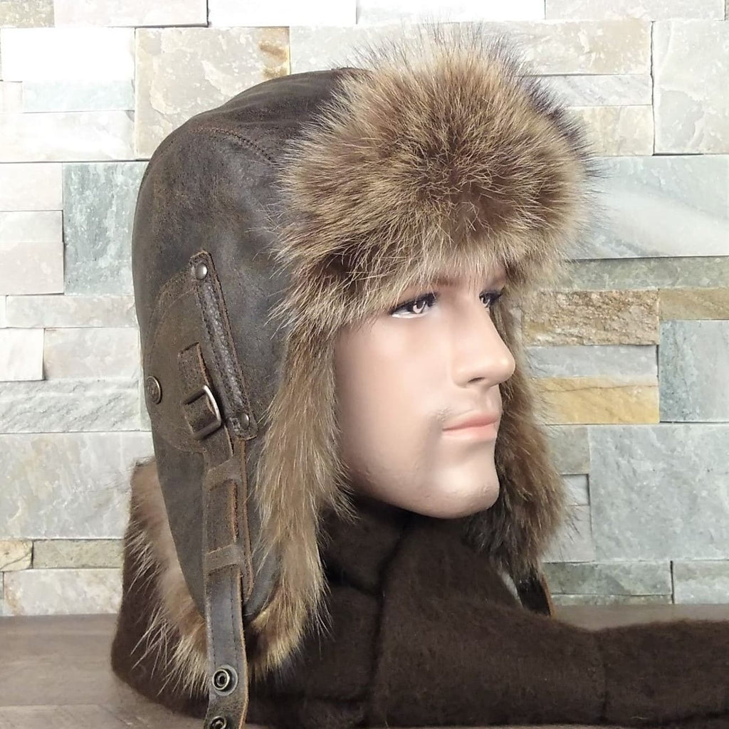 men's fur aviator hat