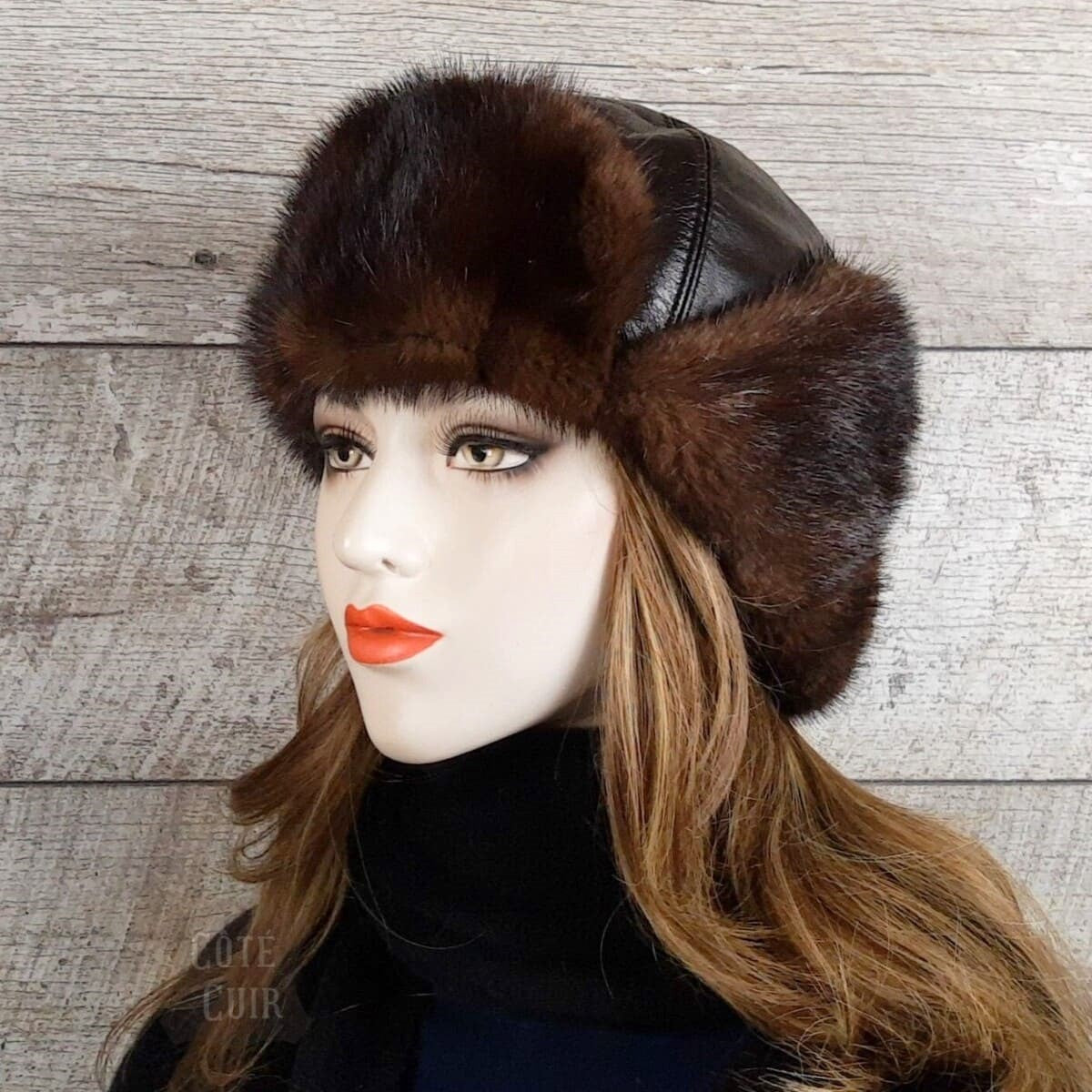 Tall fur hat on sale