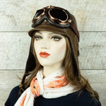 Women's aviator hat and goggles