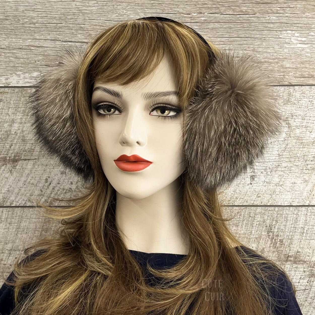 Womens fox fur earmuffs