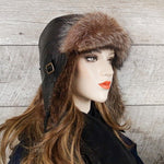 womens fur aviator hat
