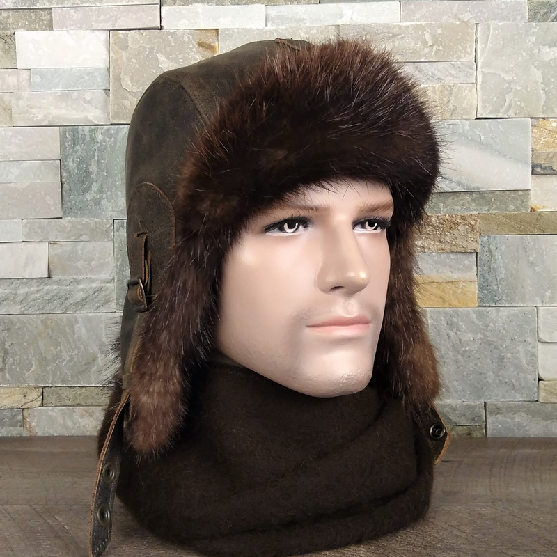 Beaver fur hat for men