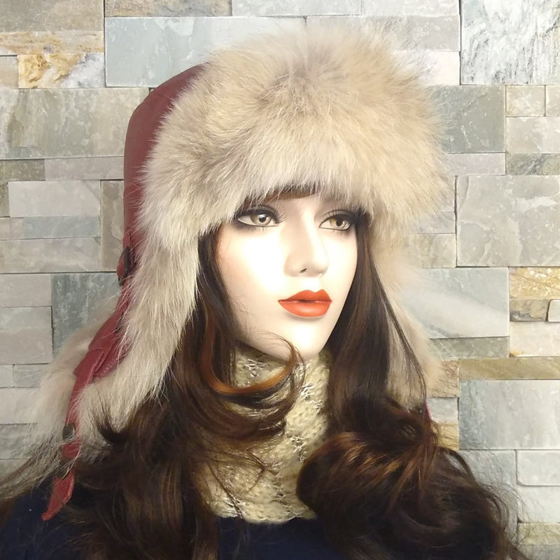 wolf fur hat for women