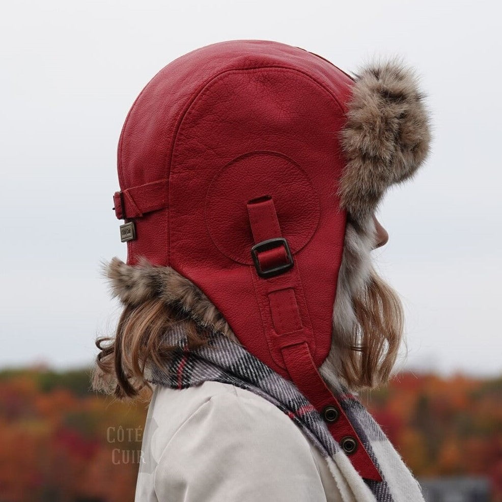 Children's Aviator Trapper Fur Hat - Cote Cuir 51-53 cm