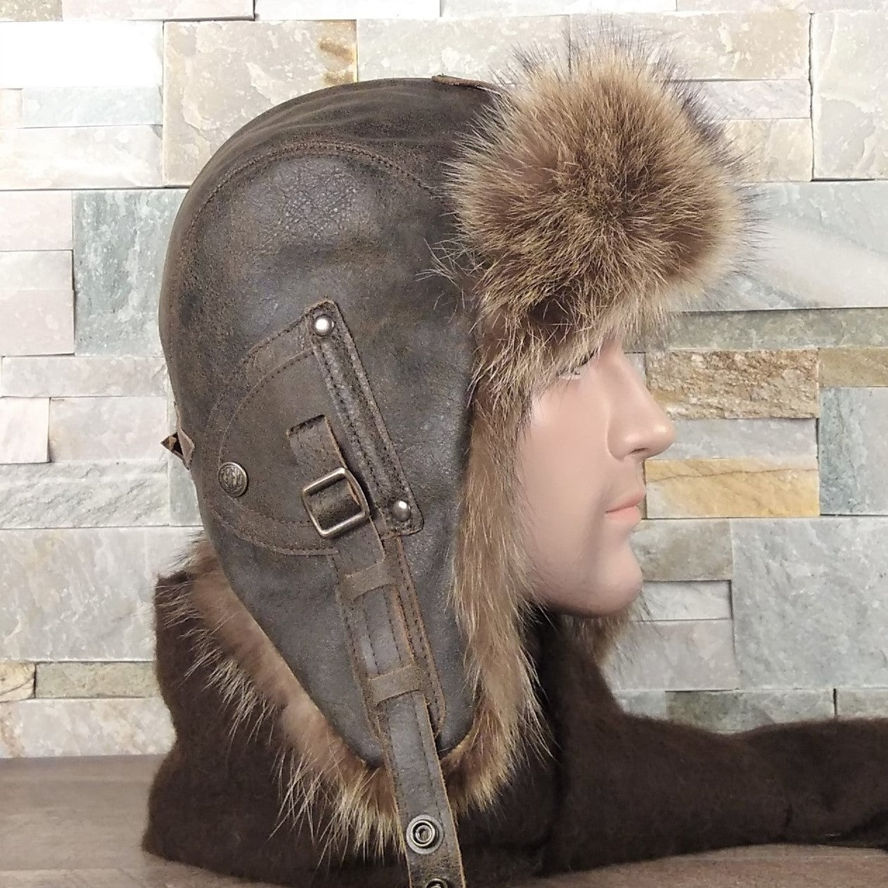 Men's fur aviator hat