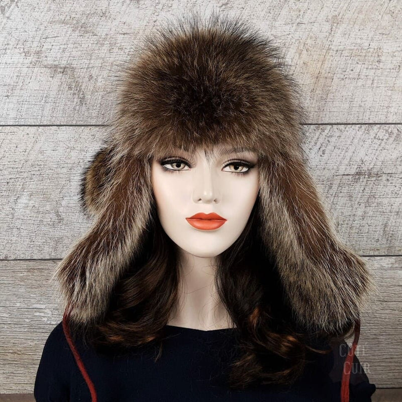 real fur trapper hat for women