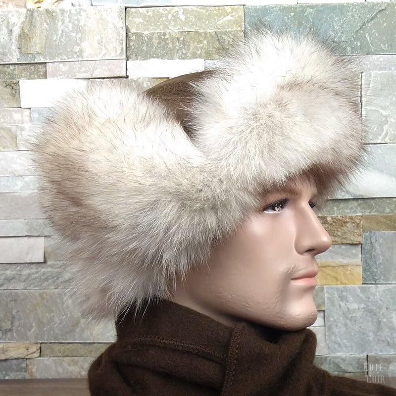 Men's Winter Fur Hats  Canadian Real Fur Hats - Cote Cuir Leather