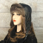 Winter fur aviator hat for woment
