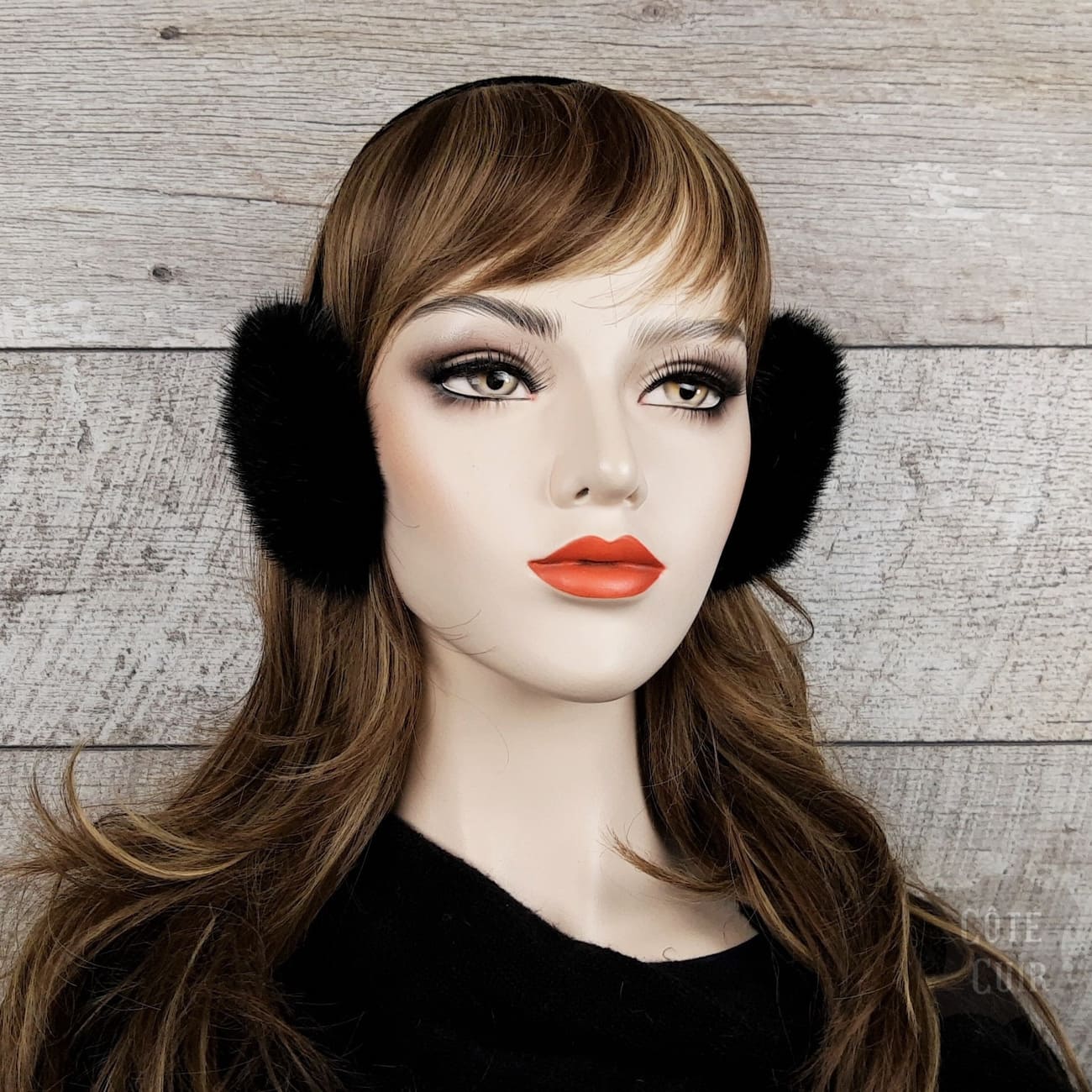 Black Fur Ear Warmer