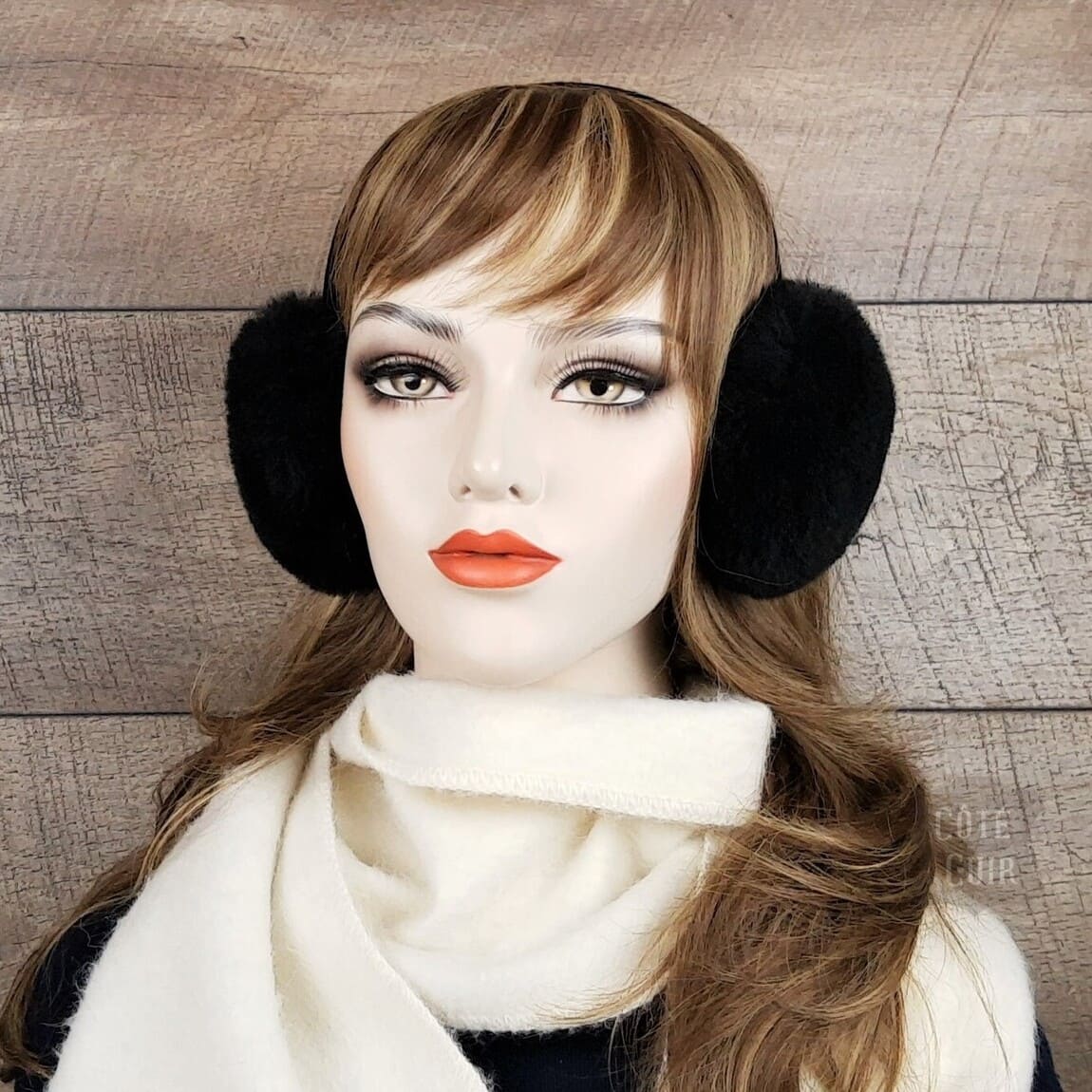 Black fur earmuffs