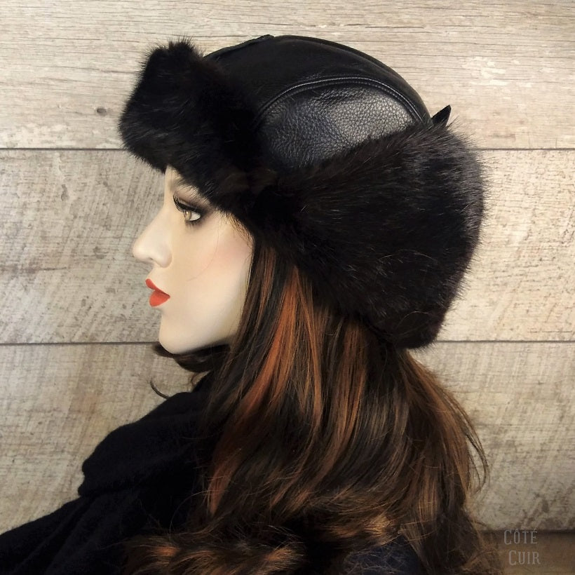 black ushanka for women