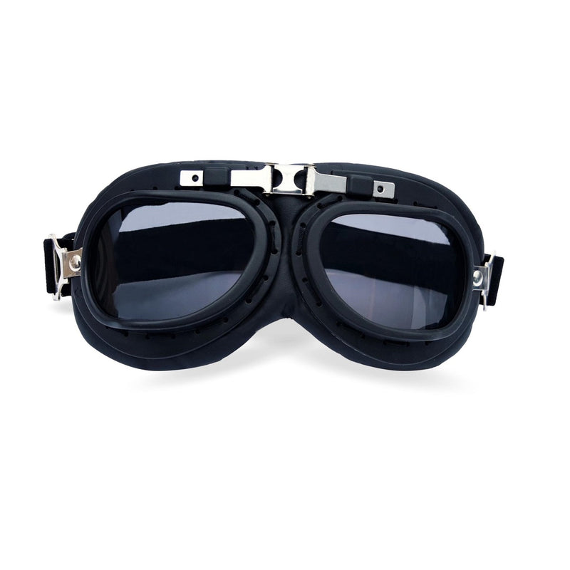 black vintage aviator goggles