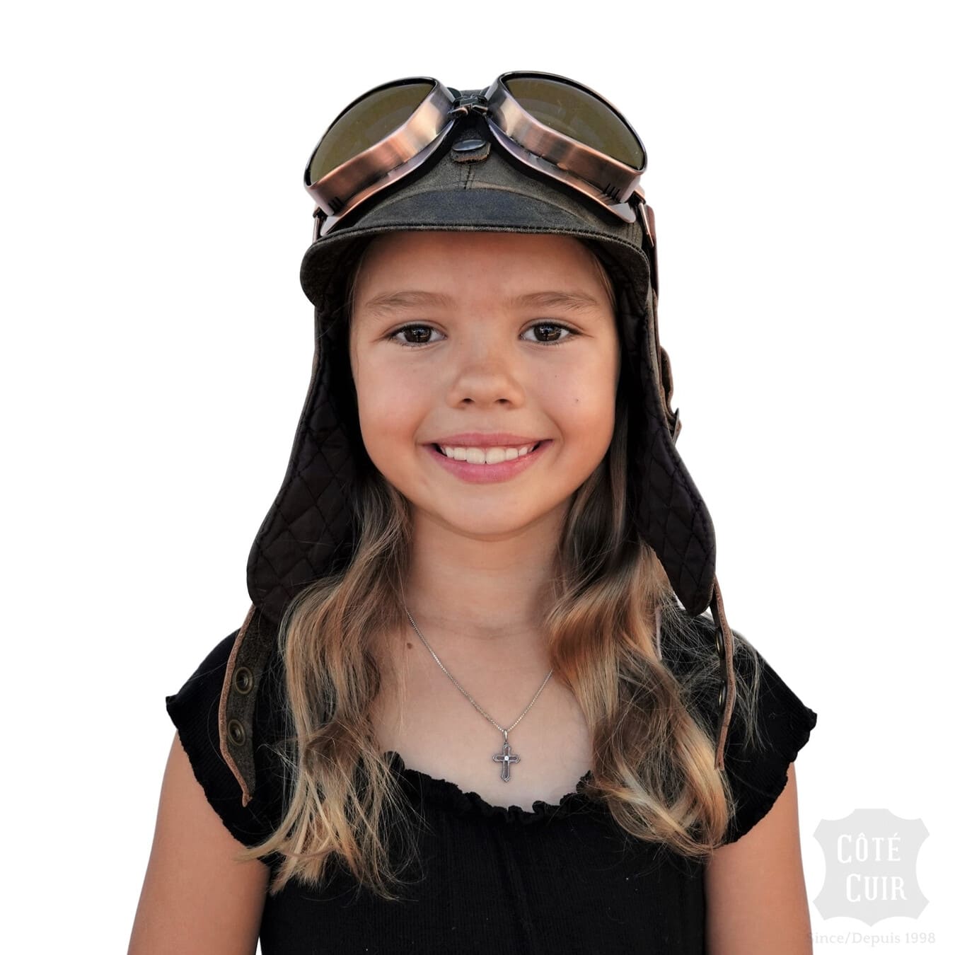 Children's aviator hat and goggles