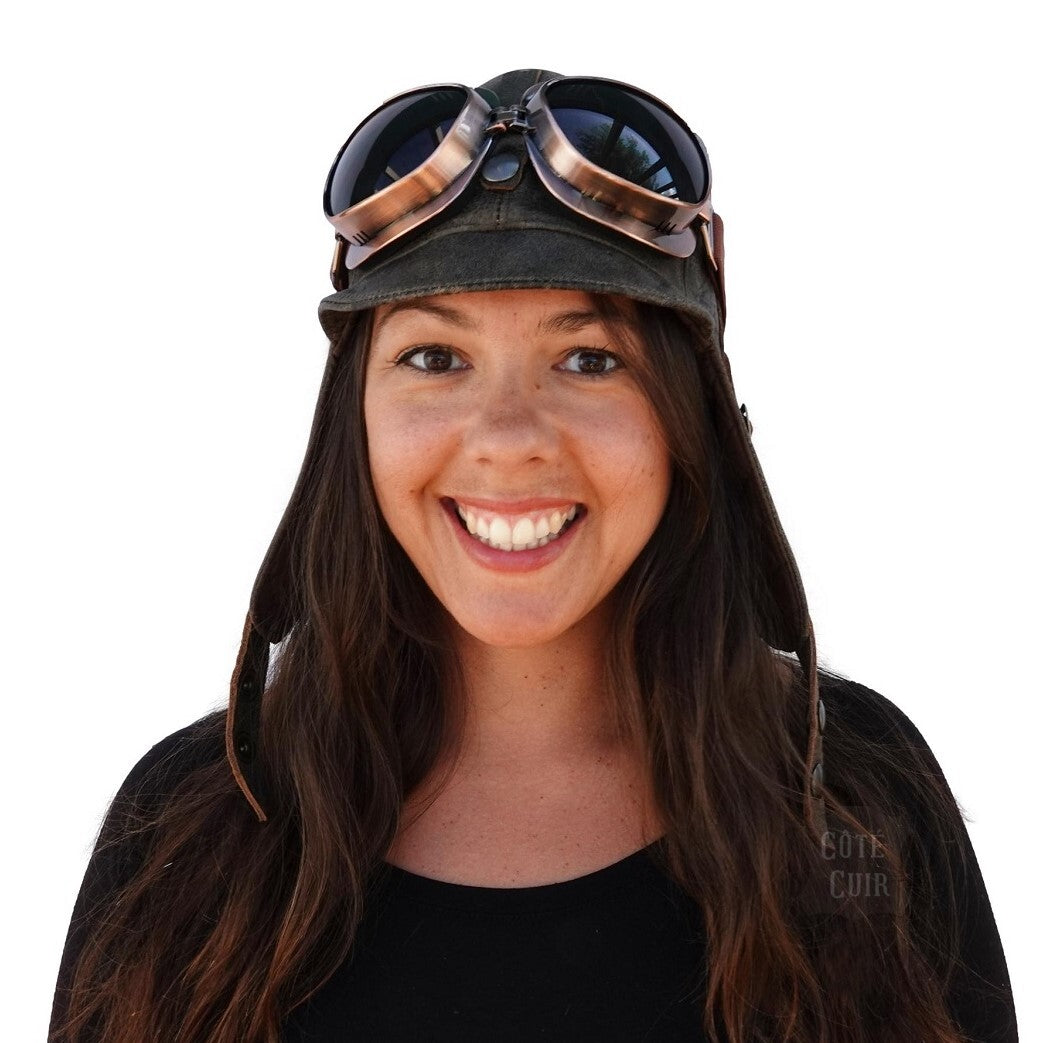 copper vintage aviator motorcycle goggles
