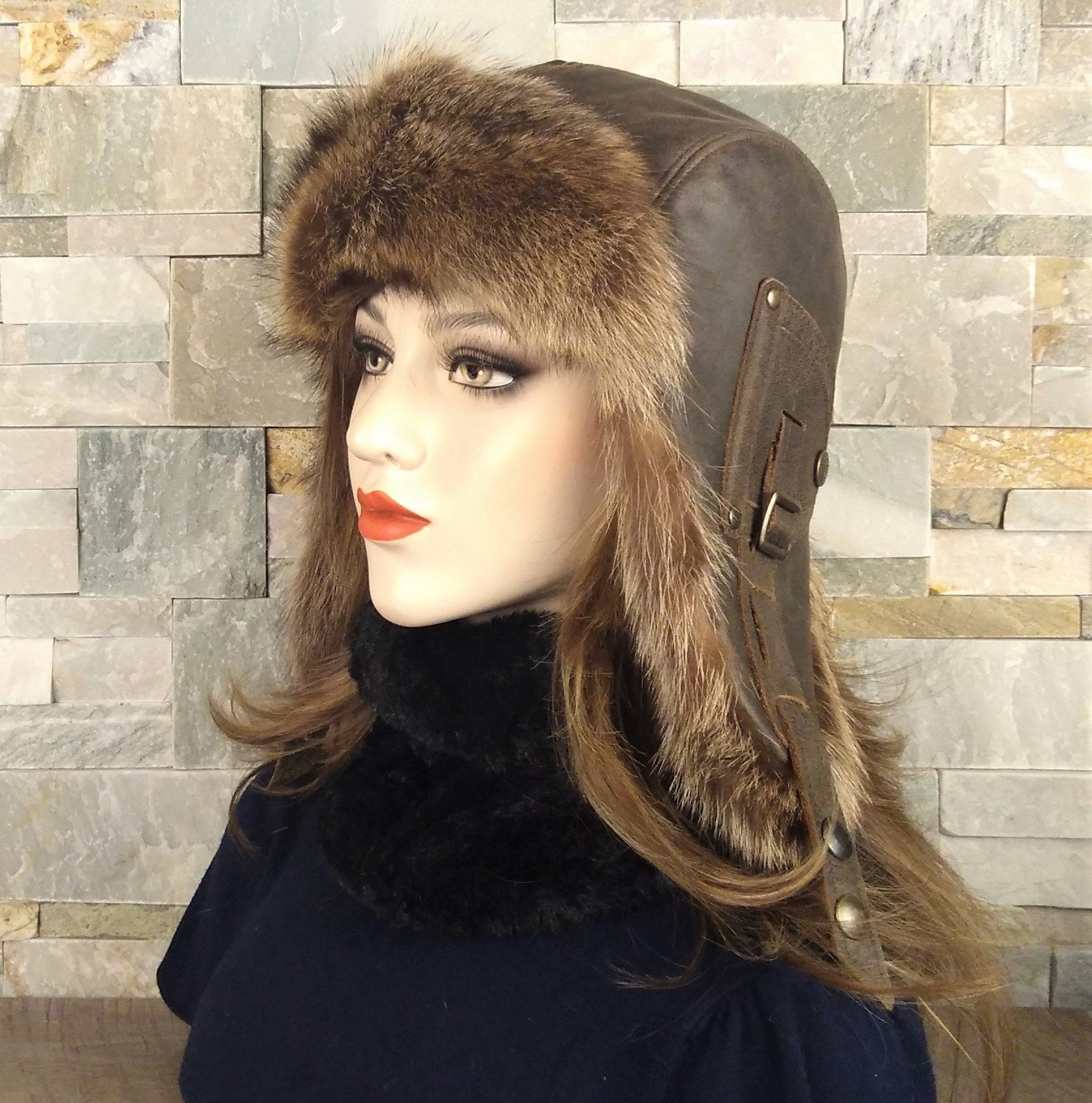 Women's Fur aviator hat Canada