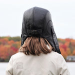 Kid's Aviator Hat, Black Leather - Simon Model