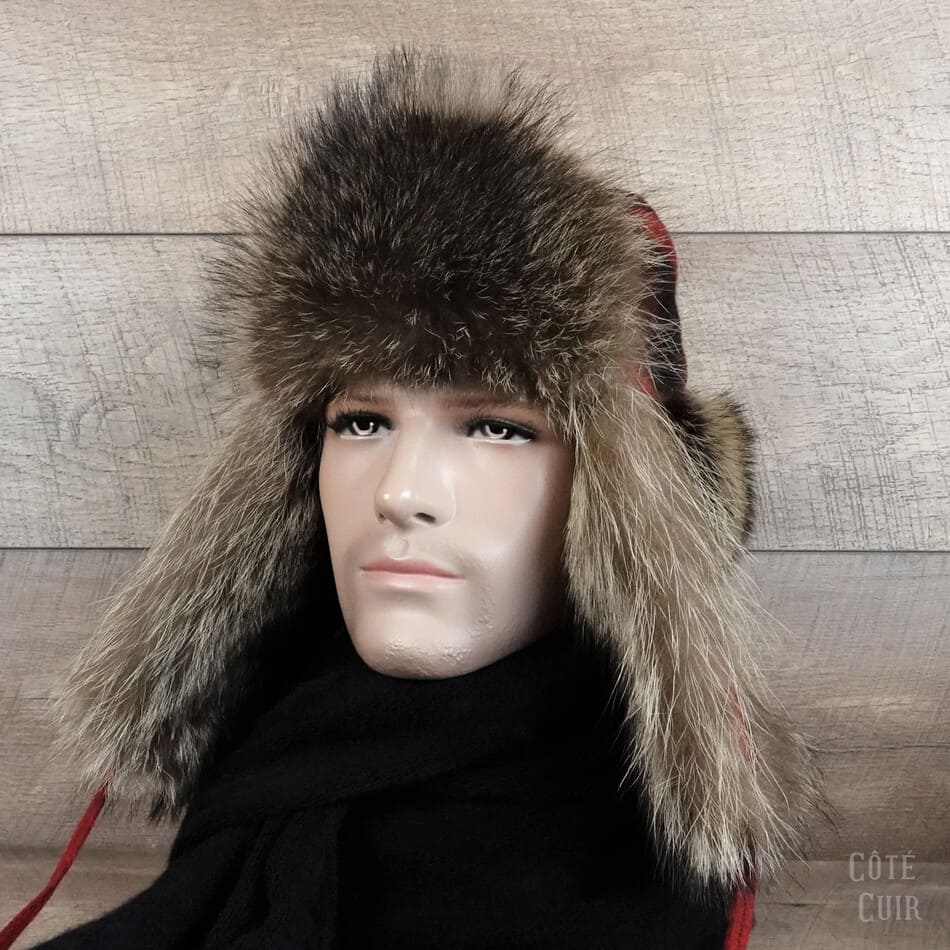 Trapper hat, Red Raccoon fur
