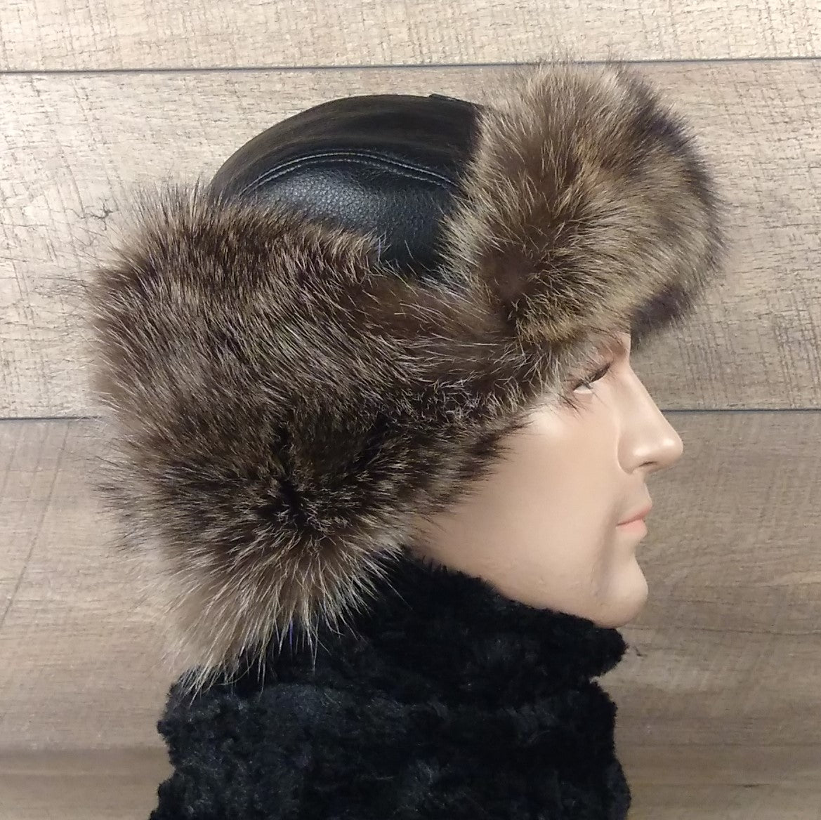 Genuine Men's Raccoon Fur Hat I Fur Bomber Hat
