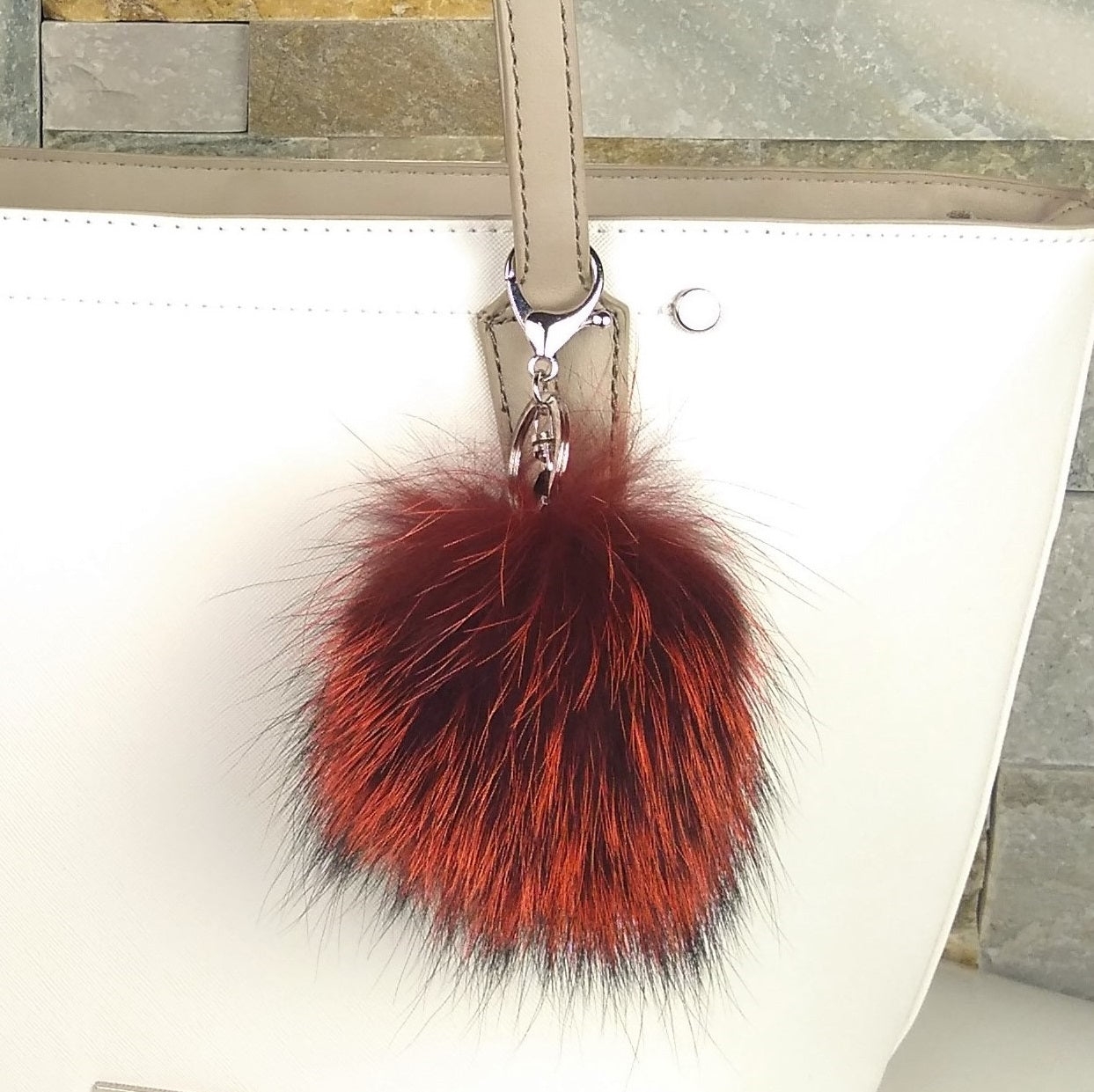 Red Fur Pompom