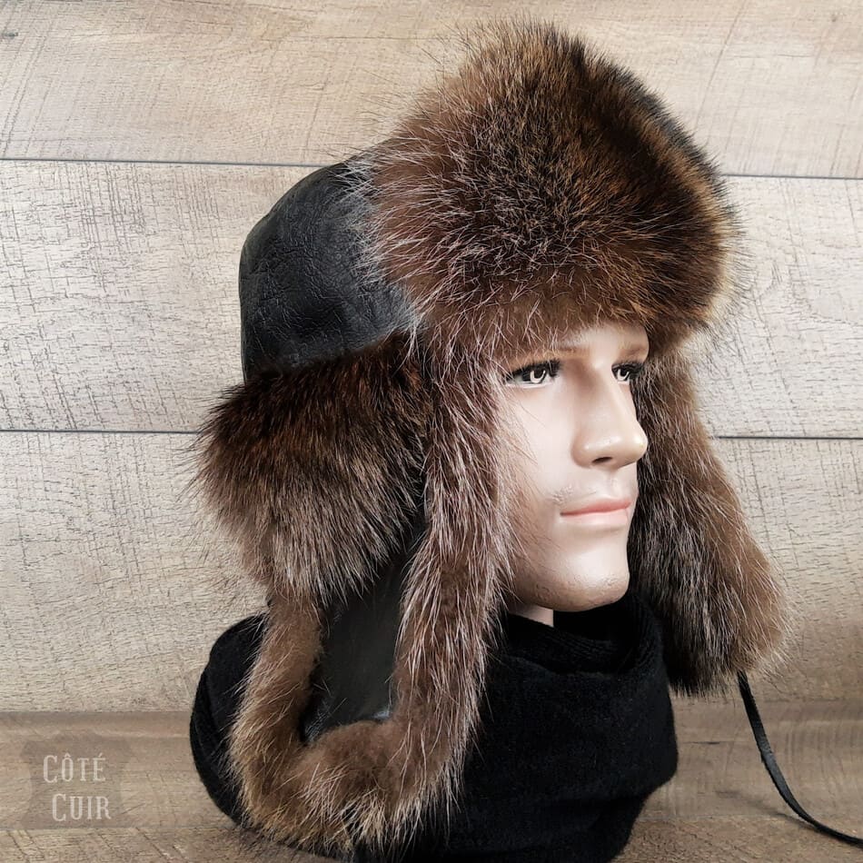 raccoon trapper hat