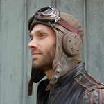 Steampunk aviator hat and goggles