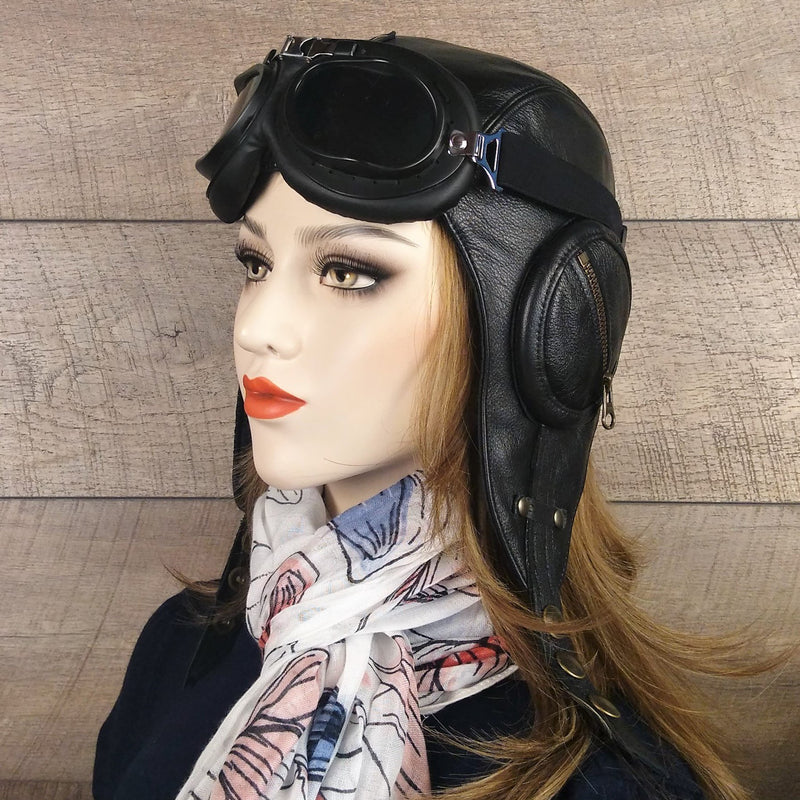 Steampunk aviator hat and goggles