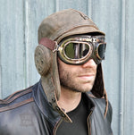 Post apocalyptic steampunk aviator hat and goggles