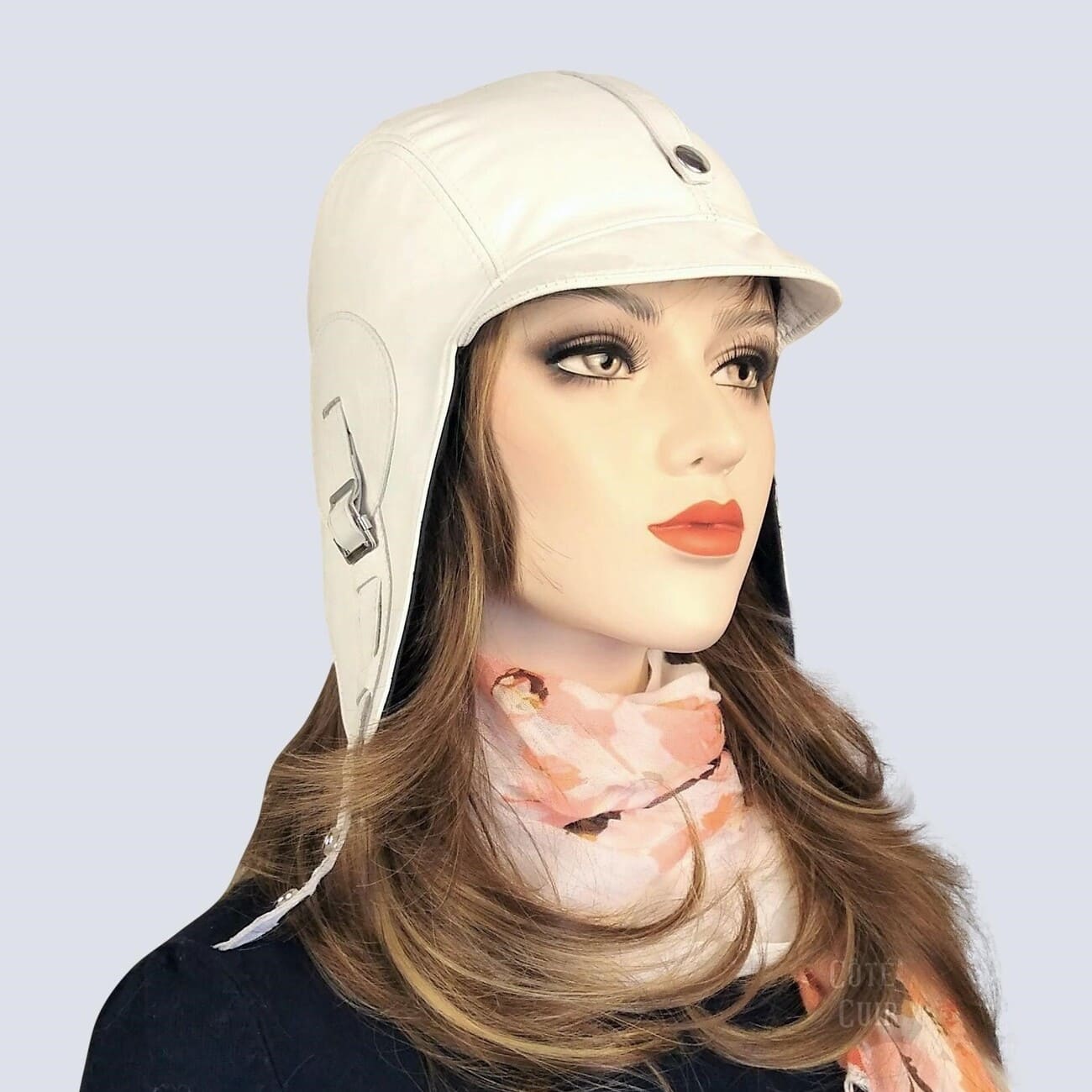 white aviator cap