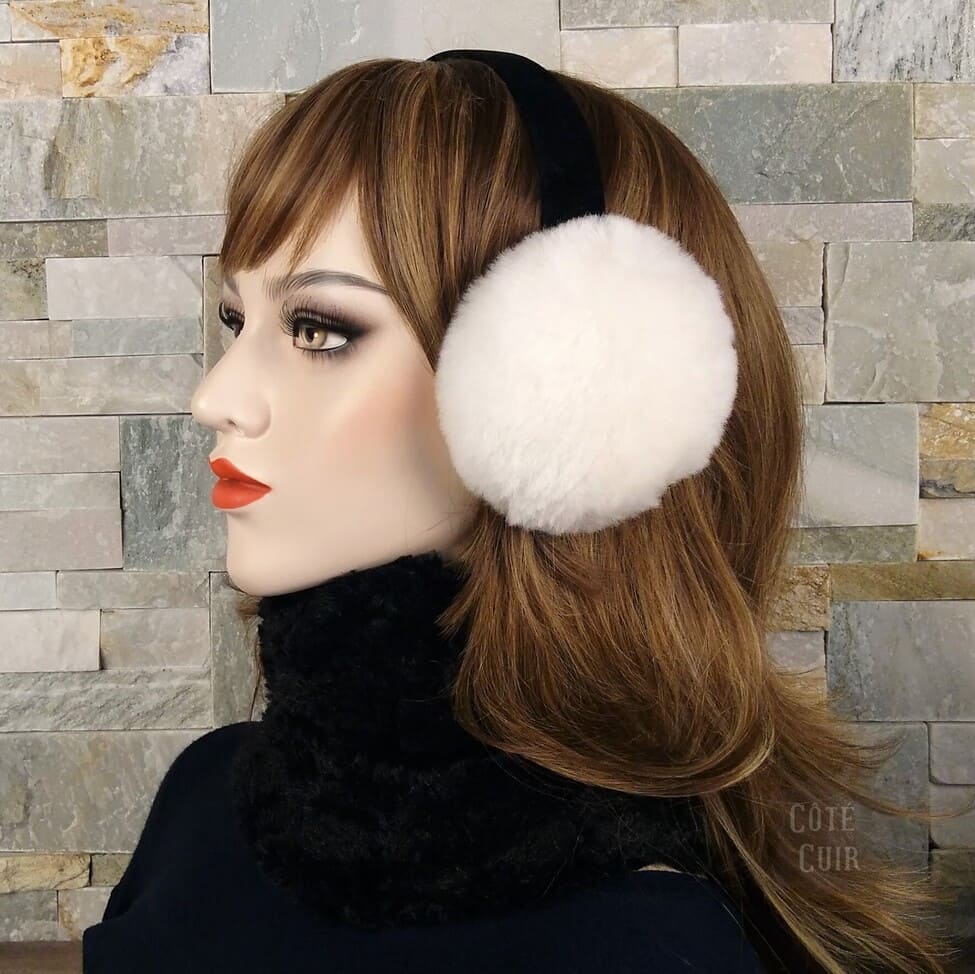 White fur earmuffs