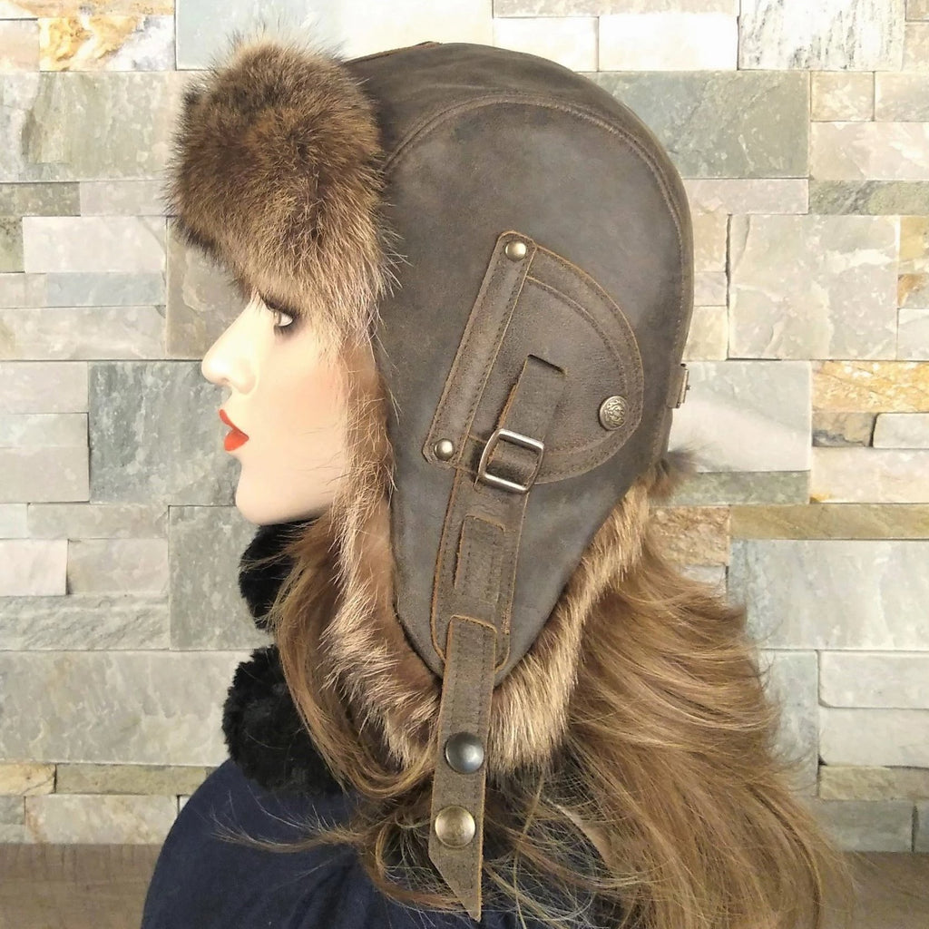 Women's fur aviator hat